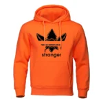 Funny Stranger Floral Pattern Printed Hoodies Mens Letter Style Streetwear Fashion Loose Street Hoody Fleece Pullover Men Hoodie - Image 3