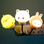 USB Night Light LED Cute Cartoon Night Lamp Bear Chick Kitten for Baby Kid Bedroom Decoration Bedside Lamp - Image 4