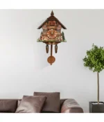 Cuckoo Wall Clock, Vintage Wooden Wall Clock with Pendulum Wall Clock Decoration, Hanging Clock for Bedroom, Living Room, Office