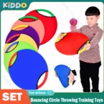 Bouncing Circle Throwing Training Toys Kids Adult Outdoor Interactive Cooperative Games Racket Catch Elastic Paddle Ball Fun Gam