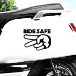 Ride Safe 2 Fingers Down Vinyl Decal -14x11cm for Motorcycles, Cars, Windows - Biker Respect Design - Image 2