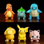 Pokemon Anime Figures Pikachu Toys Model Charmander Psyduck Squirtle Jigglypuff Bulbasaur 6pcs Kawaii Collect Dolls Kids Gift - Image 2