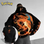 Pokémon Pocket Game Charizard Print Autumn/Winter New Hoodies Men's and Women's Y2K Harajuku Large Size Casual Trend Sweater Top