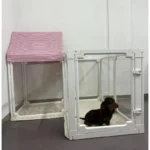 DIY Dog Playpen Puppy Cat Rabbit Ferret Transparent Pet Pen Easy Assemble Whelp Crate Kennel Cage Enclosure with Wheels - Image 5
