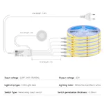 COB LED Strip Light Under Cabinet Collection Display Bookcase Wardrobe Closet Lamp Tape Penetrable Wood Dimmable Touch Sensor - Image 6