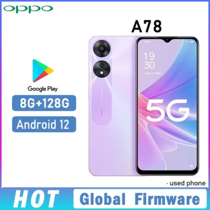 OPPO A78 5G SmartPhone Global Firmware MTK Dimensity 700 Android 12 RAM 8GB ROM 128GB 6.56" Camera 50MP 5000mAh Used Phone