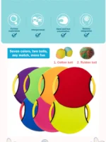 Bouncing Circle Throwing Training Toys Kids Adult Outdoor Interactive Cooperative Games Racket Catch Elastic Paddle Ball Fun Gam - Image 2