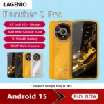 LAGENIO Panther 2 Pro 4G Rugged Smartphone Android 15 8GB+256GB Mobile Phone 50MP 5150mAh 6.7 " HD Ultra-thin Cellphone Gemini