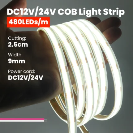 IP68 Waterproof COB LED Strip Lights 12V 24V 480Leds/M High Density Flexible Diode Tape Light RA90 3000K 4000K 6000K Room Decor