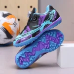 Autumn New Rotating Buckle Football Shoes Children's Outdoor Anti slip Sneaker Professional Competition Training Shoes - Image 2