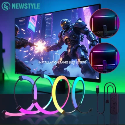 RGB Gaming Sync Light Strip Computer Monitor Light LED Backlight Color Music sync DIY Display APP Control Atmosphere Decor Lamp