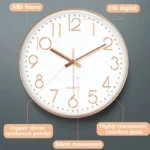 [12 Inch 30CM] Fashion Silent Non-Ticking Wall Clock Creative Three-Dimensional Digital Scale Wall Clock for Living Room Bedroom - Image 3