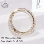 100% Moissanite Diamond Ring Proposal Engagement Wedding Anniversary Gift Luxury High Quality Rare Jewelry Free Chain As A Gift