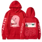 Darling In The Franxx Hot Anime Hoodie Zero Two Eyes Graphic Printed Hooded Women Plus Size Pullover Harajuku Female Sweatshirt - Image 2