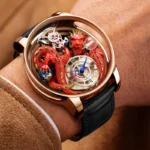 2024 PINDUCelestial Series Men's Watch Traditionnelle Artisanat Dragon Quartz Watch Curved Mirror Fully Transparent Design Watch - Image 4