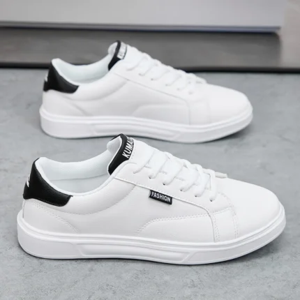 White Black Men Shoes Comfortable Casual Skateboard Shoes Men Solid Leisure Sneakers Lightweight Walking Shoes