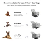 L XL XXL Heavy Duty Dog Crate with 4 Lockable Wheels 3 Doors and Removable Tray Metal Pet Kennels Cage Playpen - Image 4