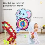 Children's catapult sticky ball bow target toy baby indoor suction cups parent-child interactive throwing shooting dart board gi - Image 2