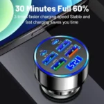 UYUXIO USB C Car Charger Adapter with Voltage Display 6 in 1 Super Fast in Car for iPhone 16 15 Pro Max Samsung Android Phone - Image 5