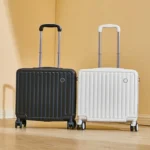 18-Inch Compact Carry-On Suitcase Lightweight Spinner Wheels Fashionable Leather Travel Bag Password Lock Hand Luggage - Image 4