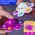 Autism Stress Relief Silicone Interactive Flip Octopus Change Faces Spinner Push Pop Bubble Finger Toy for Spinners Kawaii - Image 2