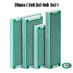 20Pcs PCB Prototype Board ,Green Circuit Board with 4 Sizes Compatible, Double Sided PCB Prototype Board for DIY Electronics