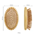 1 Pc Portable Eco-Friendly Bamboo Hair Comb Wooden Round Hair Brush Scalp Massager Anti-Static Hairbrush for Women Men and Kids