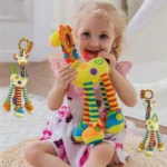 Baby Development Soft Giraffe Animal Handbell Rattle Plush Giraffe Toys / Baby Giraffe Animal Rattle Toys / Soft Giraffe Animal - Image 6