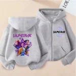 Y2k Zip Up Sweatshirts Kpop Demon Hunters Hoodie Coat Children Clothes Kid Girl Boy Sweatshirt Zipper Hoody Baby Casual Top - Image 3
