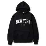 Men Women New York U.S.A City Hoodies Fashion Letter Printed Graphic Sweatshirts Loose Casual Harajuku Hooded Pullover Sportwear