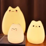 Mini Popular Cat Baby Night Lamp 7-color Pat Touch Color-changing Eye Protection Bedroom Bedside Night Light Gift Children - Image 2
