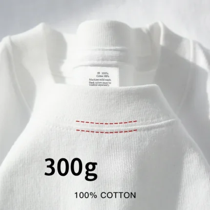 300g Cotton T Shirts Men Short Sleeved Heavyweight Summer Round Neck Loose Breathable Shirt for Men Women Basic Tee