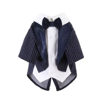 Stylish Dog Tuxedo Suit w/Bow Tie - Formal Wedding & Party Costume for Small/Medium Dogs, Cosplay Apparel Pet Clothes