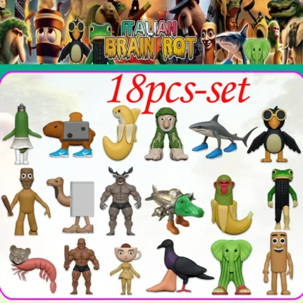 Italian Brainrot Tung Sahur Figure Toy Tralalero Tralala Figures Bombardino Crocodilo Shimpanzini Bananini Model Decor Doll Gift