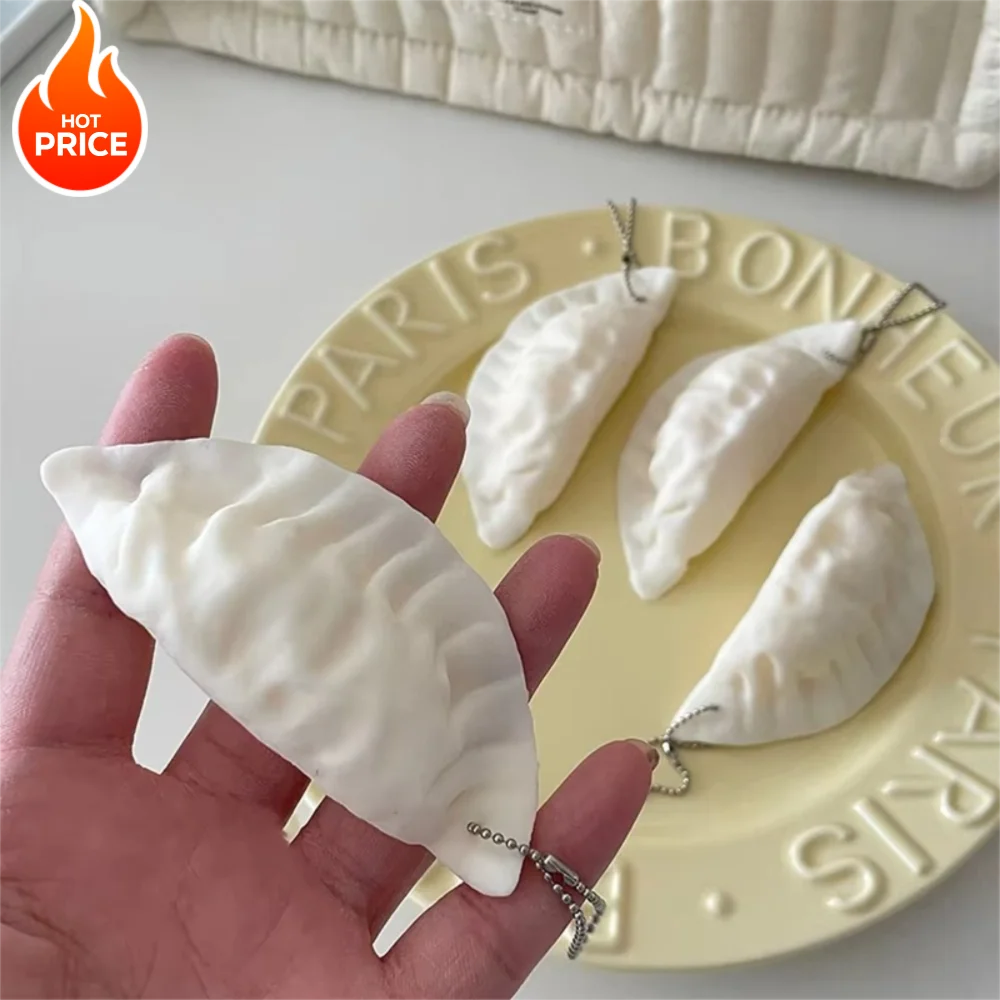 kf-S99b73242312d4e89b0fd2eb465d17a5dr Simulation Dumplings Keychain Bag Pendant Cute Mini Squishy Toy Dumplings Simulation Food Decoration Charms Stress Relief Gift - Image 1