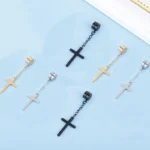 Punk Mens Strong Magnet Magnetic Cross Ear Stud Set Non Piercing Earrings Fake Earrings Gift for Boyfriend Lover Jewelry - Image 6