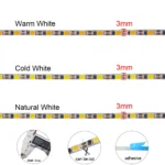 LED Strip Light 5V USB 3mm PCB Ultra Thin 2835 120LED/m Dimmable Flexible Led Tape Warm Natural White 0.5m 1m 5m Home Decoration - Image 5