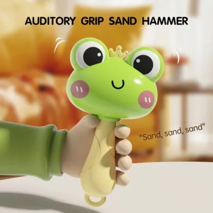 Baby Toys Frog Small Sand Hammer Hand Rattles Early Education Sand Hammer Grip Practice Head Up Newborn Toys Baby Rattle