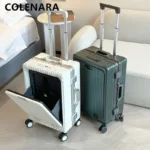 COLENARA 18 "20"24" Inch Multifunctional Suitcase Front Opening Boarding Box Aluminum Frame Trolley Case USB Charging Luggage - Image 6