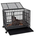 Heavy Duty Dog Cage, Metal Kennel and Crate for Large Dog, Easy To Assemble Pet Playpen with Wheels and Removable Tray - Image 6