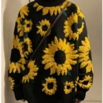 2024 Sweater Winter Sunflower Warm Baggy Fashion Male O-Neck big Pullovers Sweater Men Loose Casual Sweater Thick Knitted Unisex - Image 3