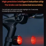 Road Bike Auto Brake Sensing Light USB Rechargeable IP66 Waterproof LED Warning Rear Lamp New Bicycle Smart Brake Tail Light - Image 6