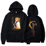 New autumn and winter men's Harajuku hoodie anime Rengoku Kyoujurou printed sweatshirt casual and fashionable hoodie