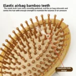 1 Pc Portable Eco-Friendly Bamboo Hair Comb Wooden Round Hair Brush Scalp Massager Anti-Static Hairbrush for Women Men and Kids - Image 4