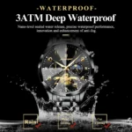 POEDAGAR Luxury High Quality Man Wristwatch Chronograph Stainless Steel Quartz Men's Watches Waterproof Luminous Men Clock Reloj - Image 2