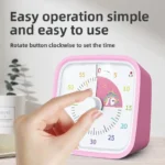 Visual Timer With Night Light School Minuteur 60-Minute Countdown Timer for Kids and Adults Pomodoro Stopwatch Clock - Image 2