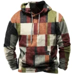 New Retro men's Hoodie 3d Plaid Printed Color Hoodie Sweatshirt Long Sleeve Pullover Street Men Casual Loose Top Comfortable - Image 5