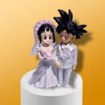 Dragon Ball Anime Figure Son Goku Figures Lg Wedding Goku Chichi Mariage Figurine 9cm Scene Statue Q-Version Pvc Model Doll Toys - Image 2