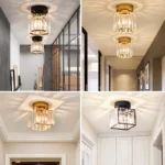 Creative Crystal Ceiling Light Black/Gold Modern Crystal Ceiling Lamps for Living Room Hallway Aisle Bedroom Indoor Lighting - Image 3