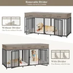 Double Dog Crates Furniture, 71" Wide Indoor Dog Kennel with 3 Drawers - Image 3